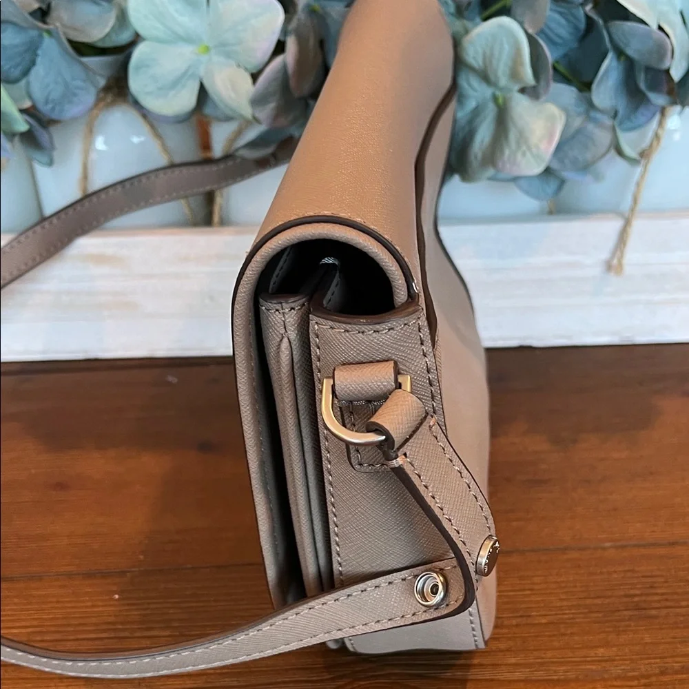 Tory Burch Gray Heron‎ Emerson Small Saffiano Leather Crossbody - Picture 10 of 10